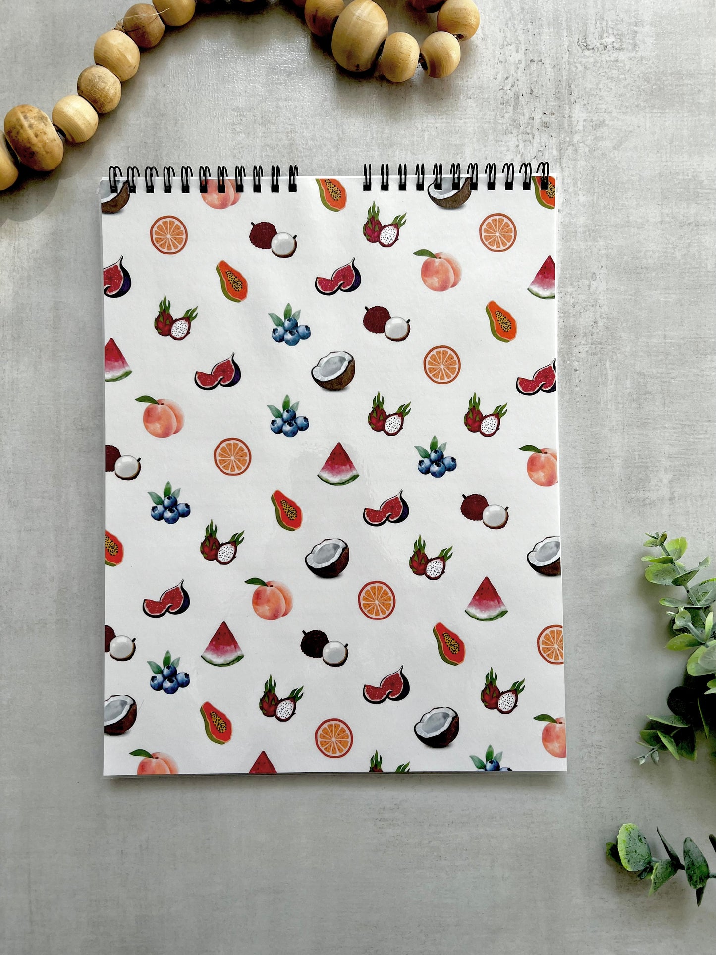 Cahier de notes fruits