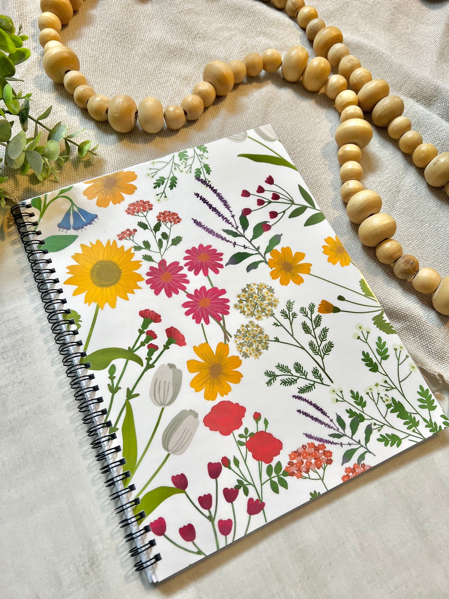 Cahier de notes fleuri