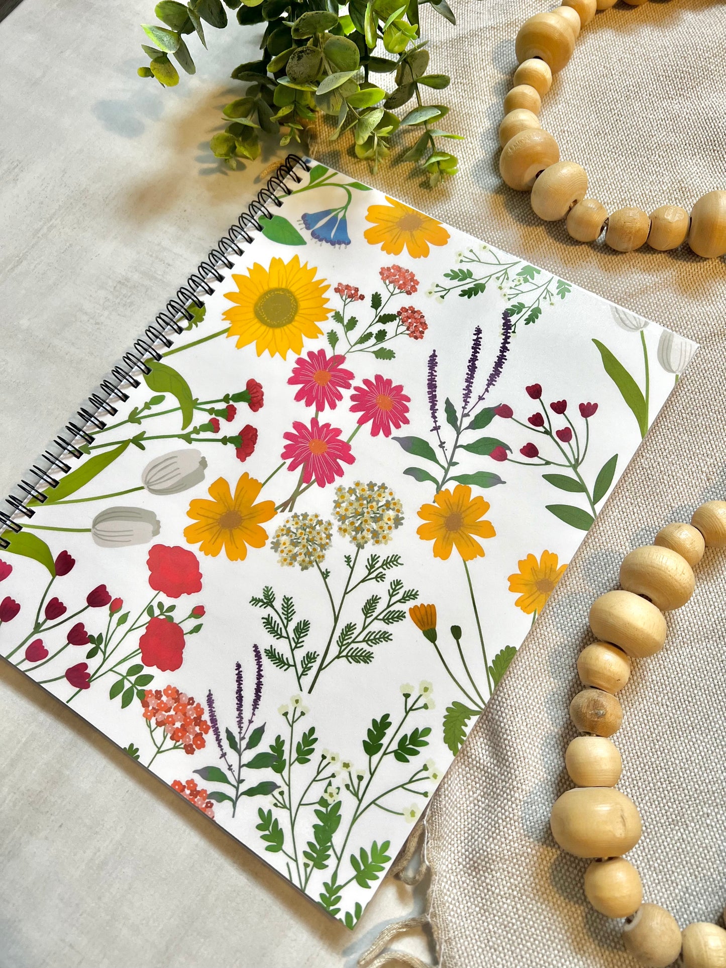 Cahier de notes fleuri