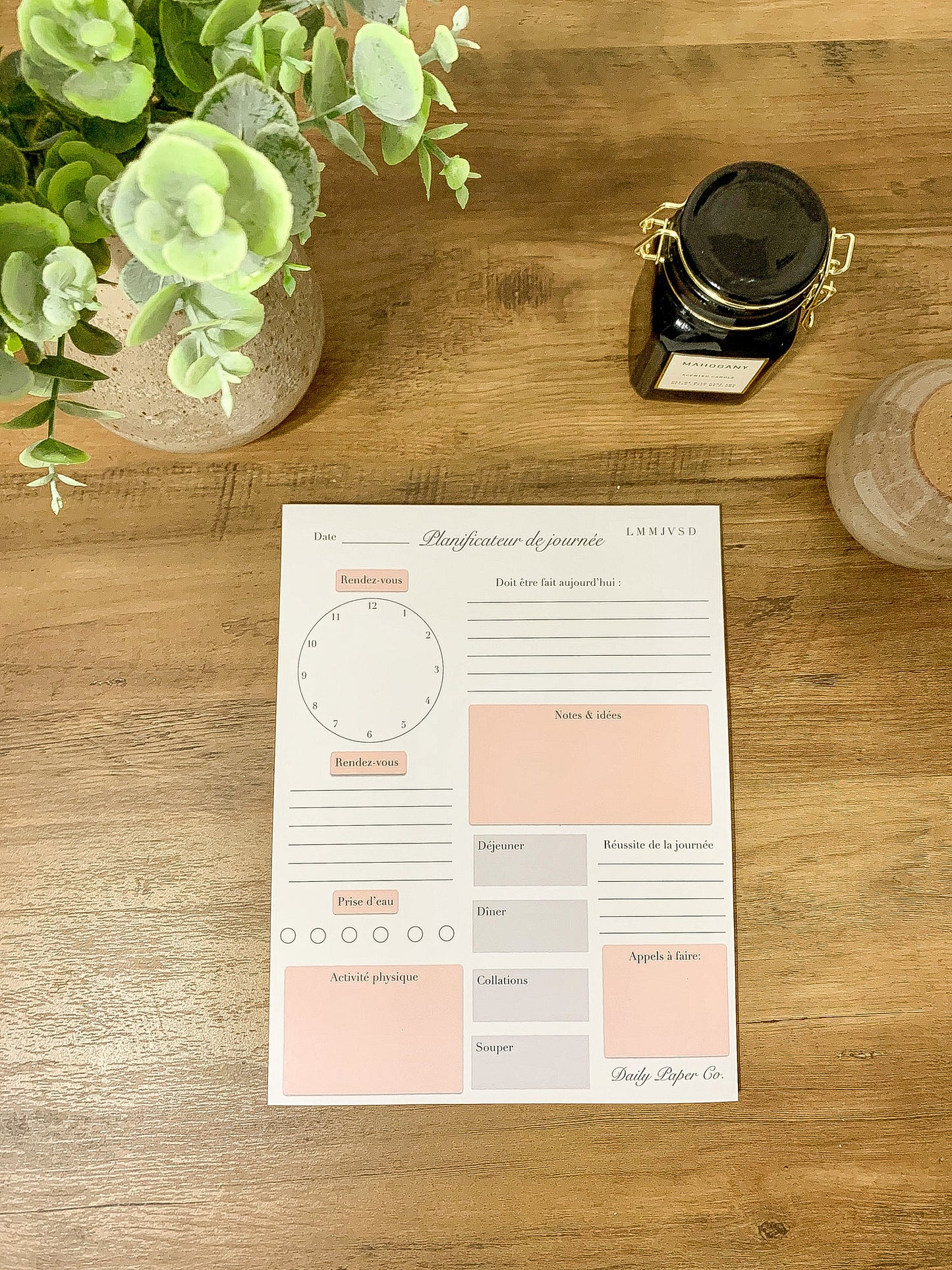 Full day planner pink