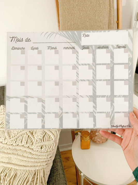 Laminated erasable calendar