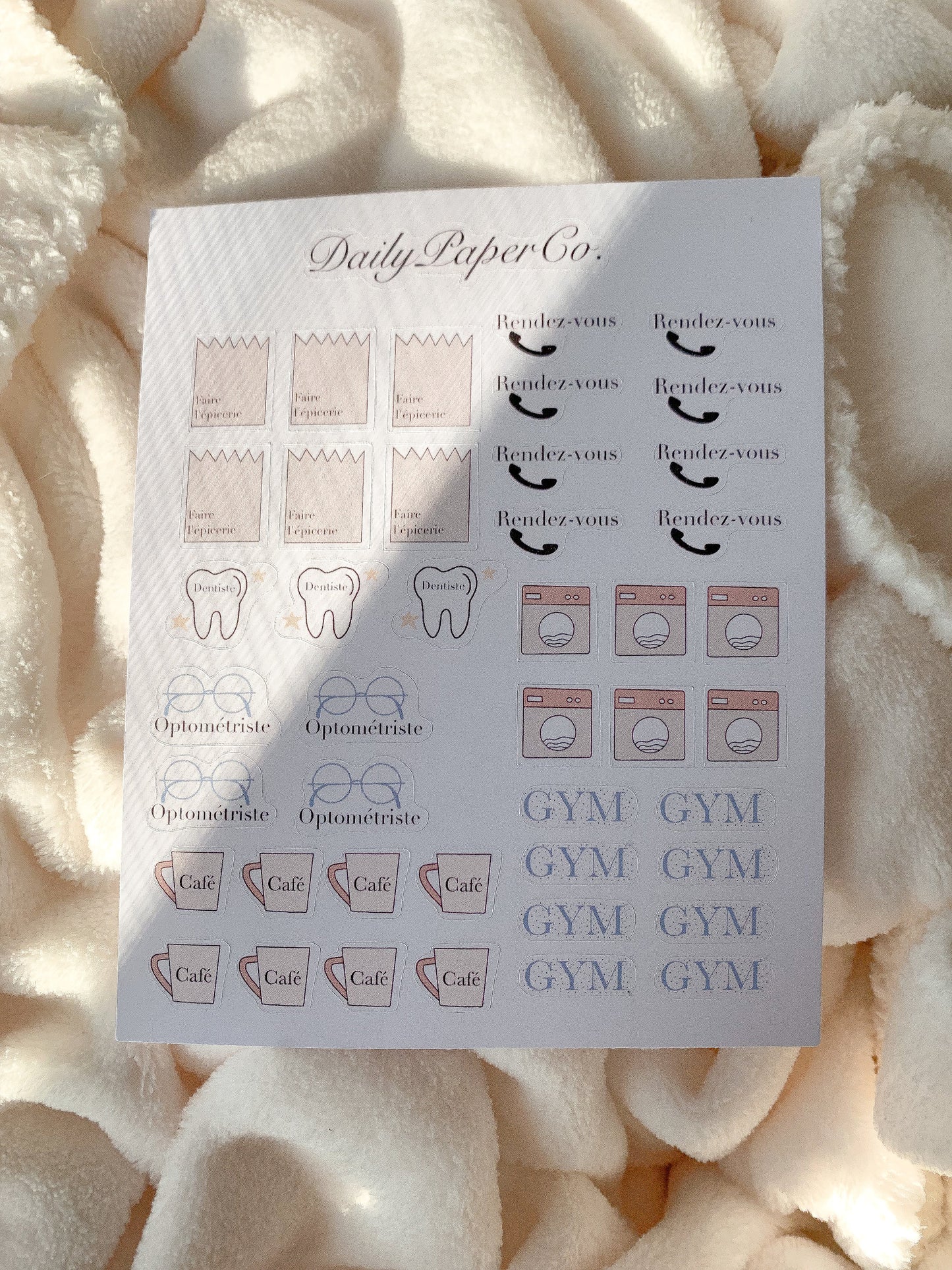 Diary sticker sheet