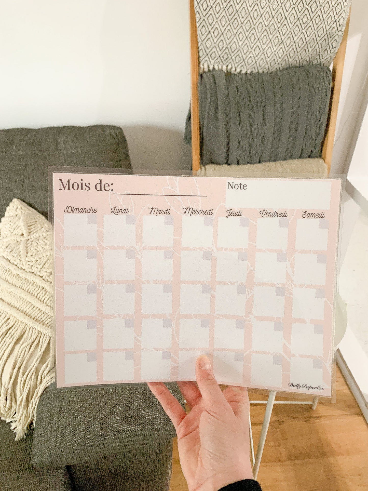 Laminated erasable calendar