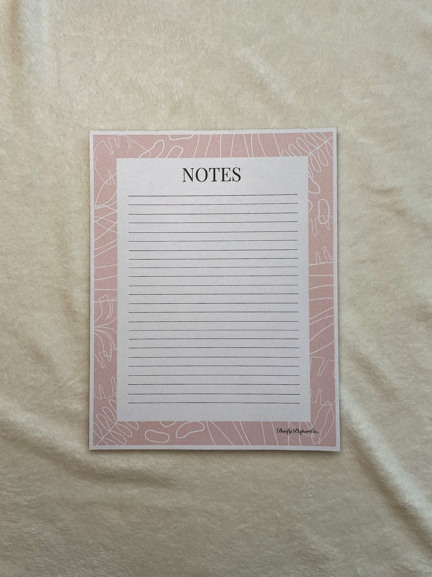 Bloc-notes rose minimaliste