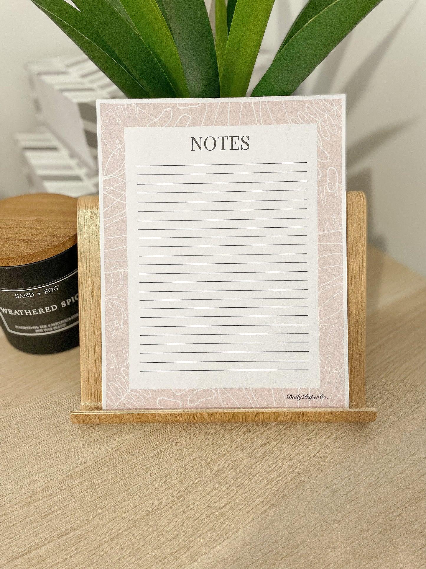 Bloc-notes rose minimaliste