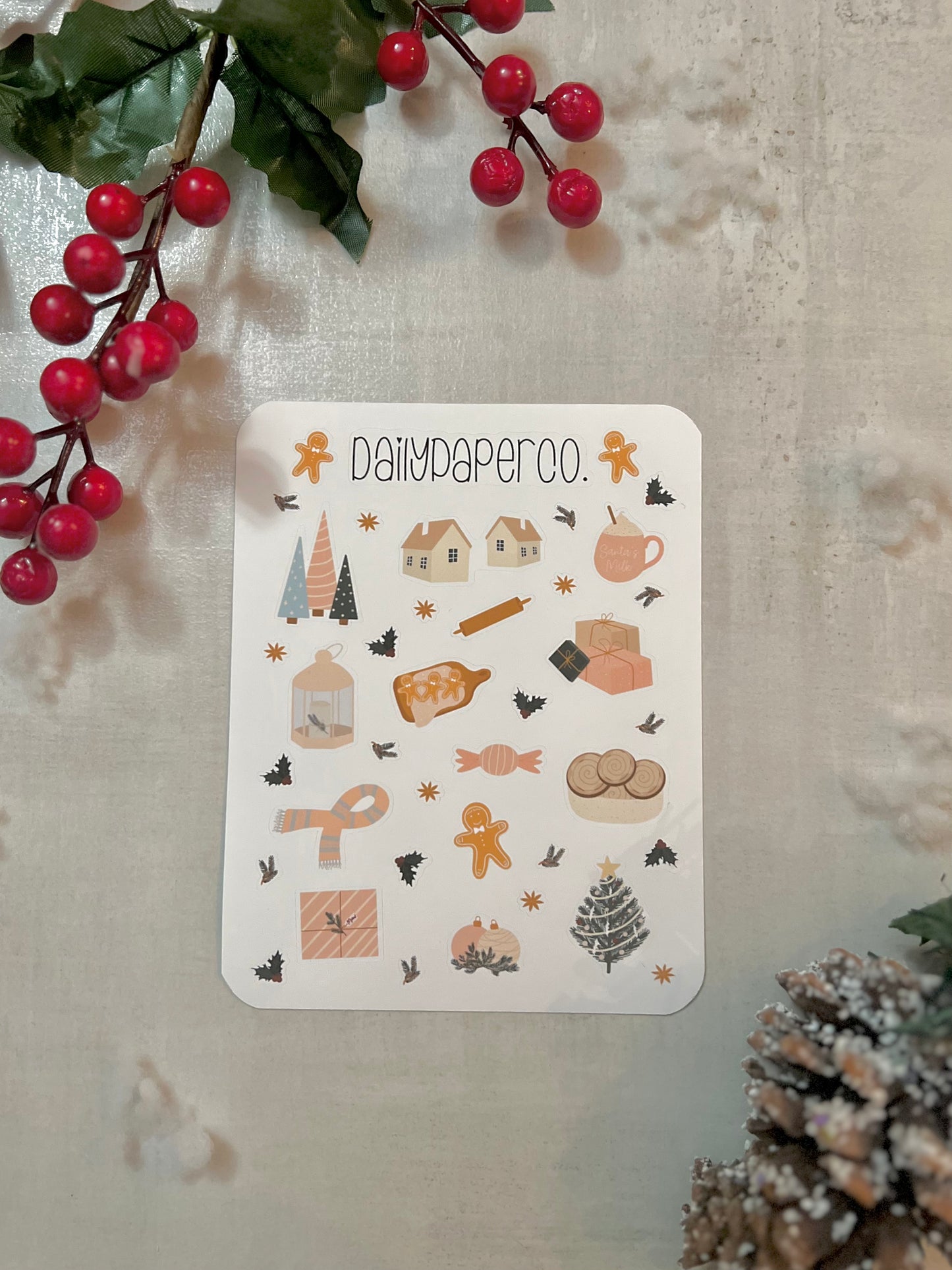 Pastry type Christmas sticker sheet