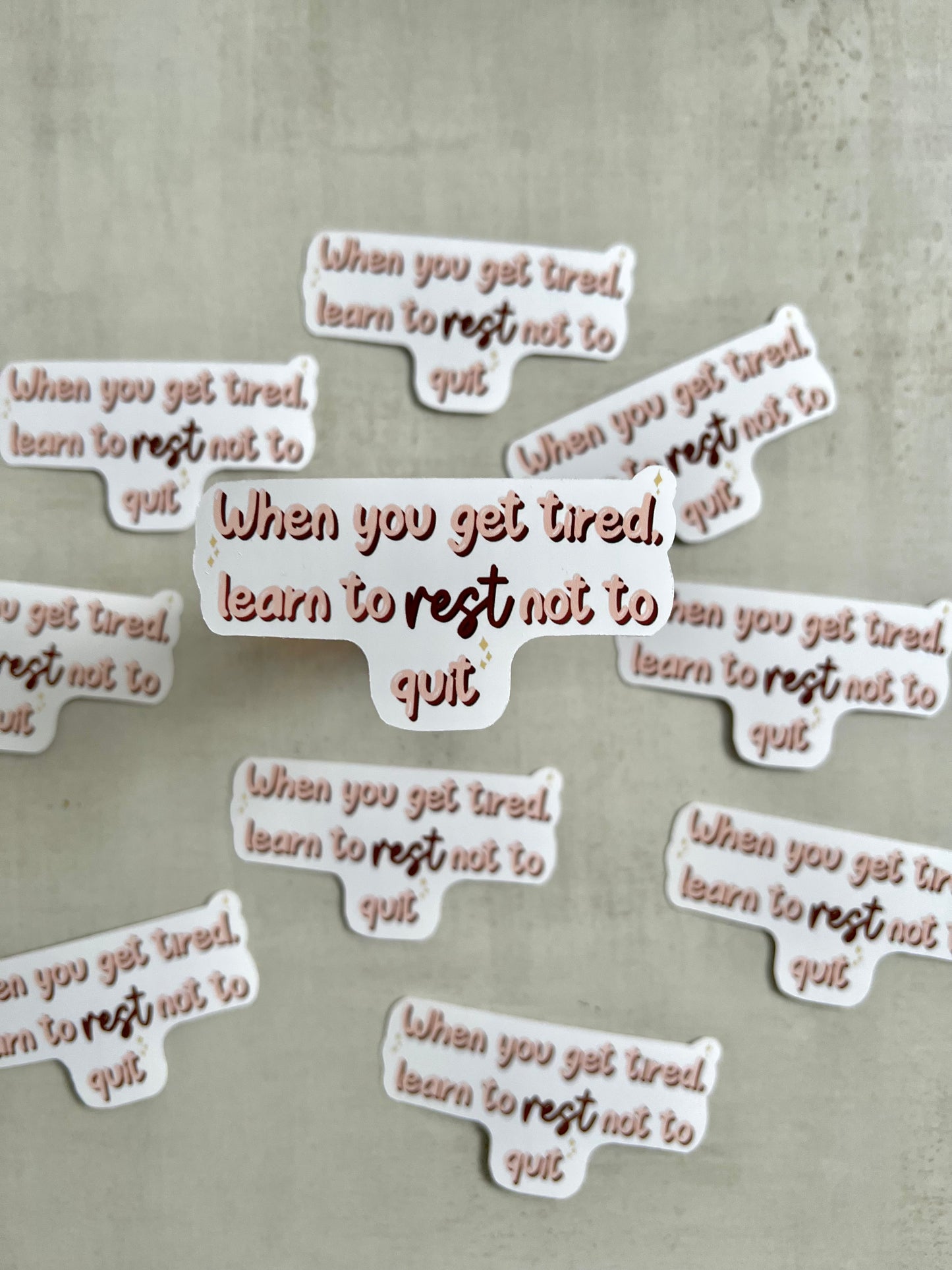 sticker quote tired