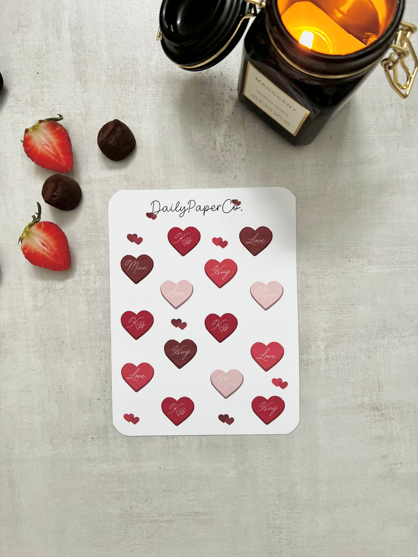 Heart sticker sheet