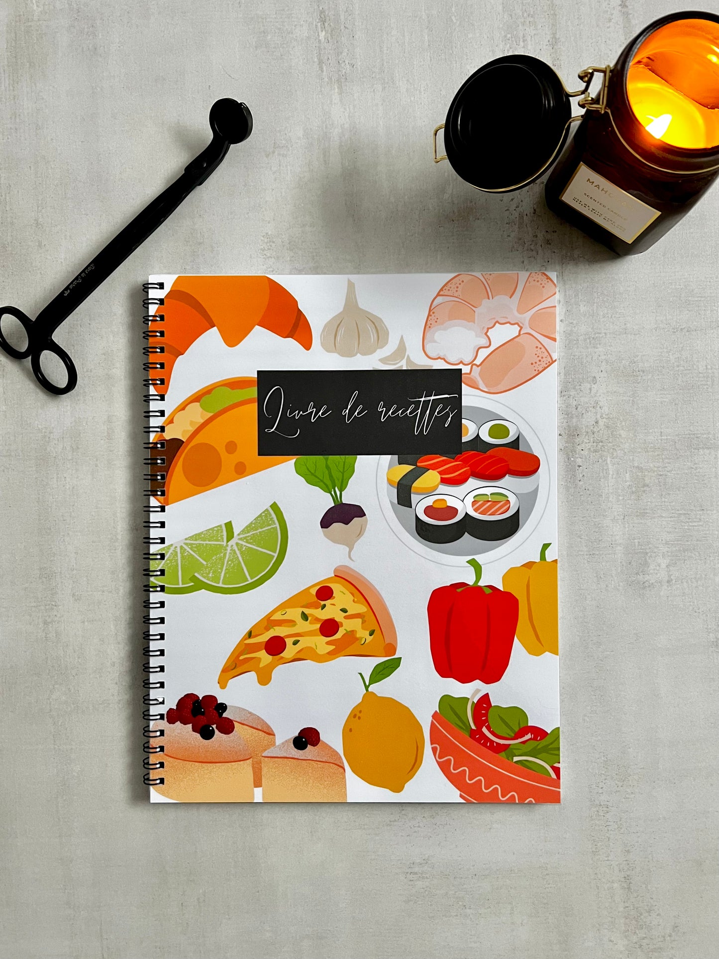 colorful recipe book