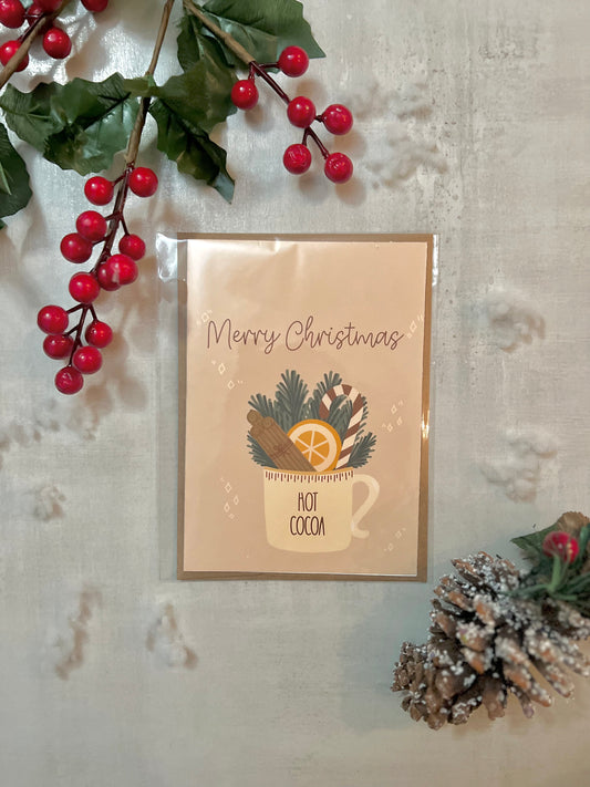 Carte Noël chocolat chaud